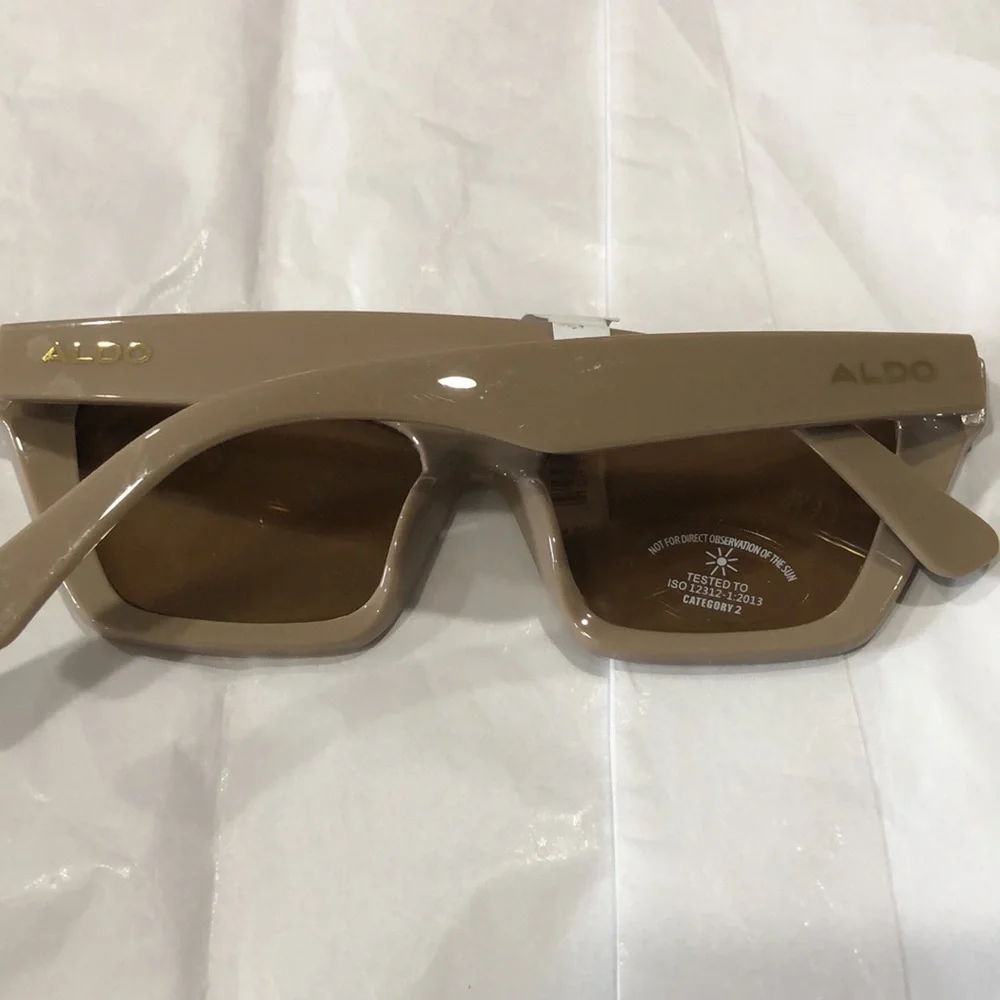 Aldo‎ tan latte square cat eye reflective sunglasses new